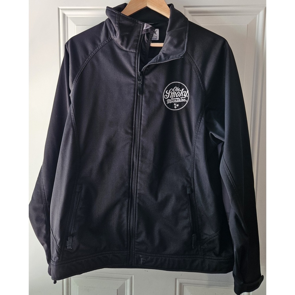 Ole Smoky Tennessee Moonshine Soft Shell Jacket Mens Large Black Full Zip‎